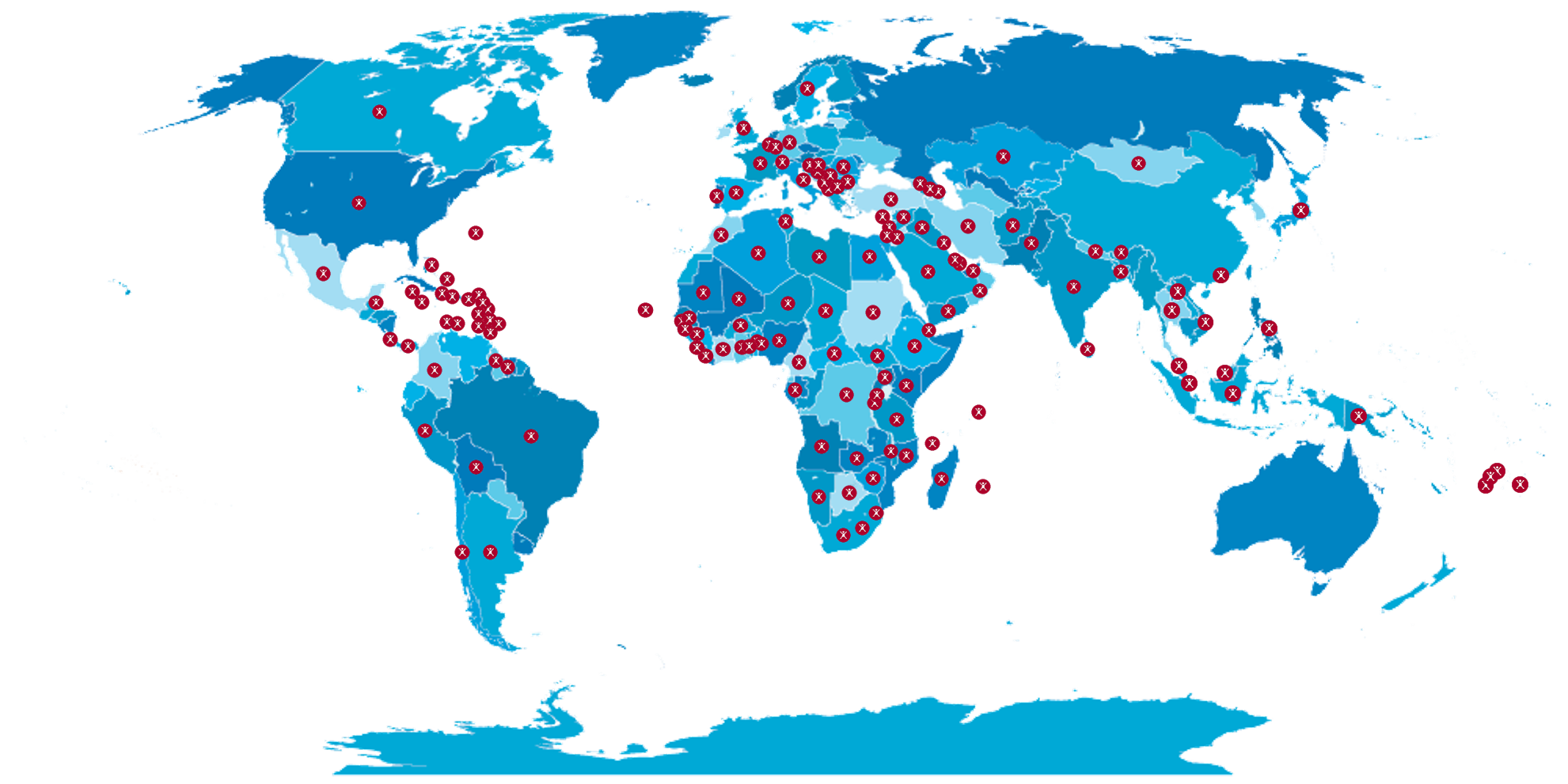 Map of telecom clients 2018